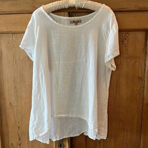 Flax Women's 100% Linen Short-Sleeve Top Size M